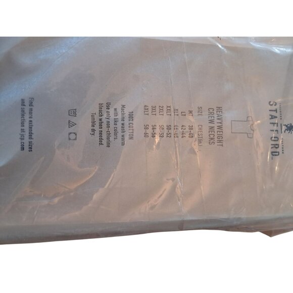 Stafford 4-Pack Heavyweight Crew Necks 2XLT 100% Cotton Undershirts Mens White - Picture 5 of 9